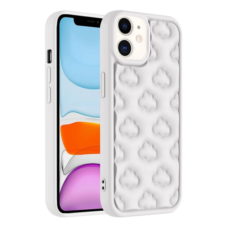 

For iPhone 11 3D Cloud Pattern TPU Phone Case(White)