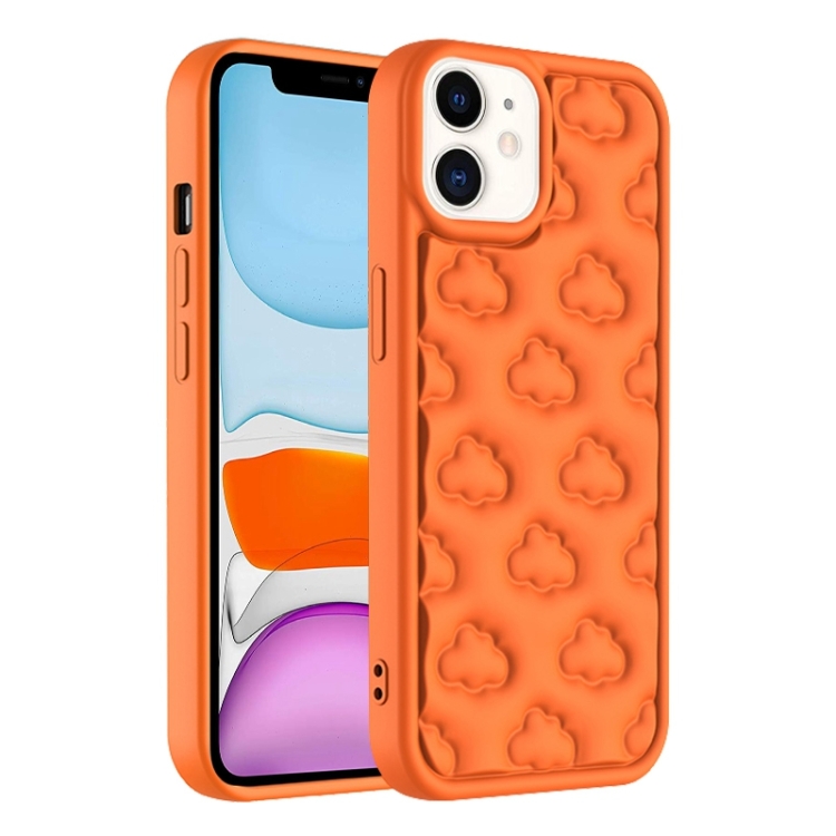 

For iPhone 11 3D Cloud Pattern TPU Phone Case(Orange)
