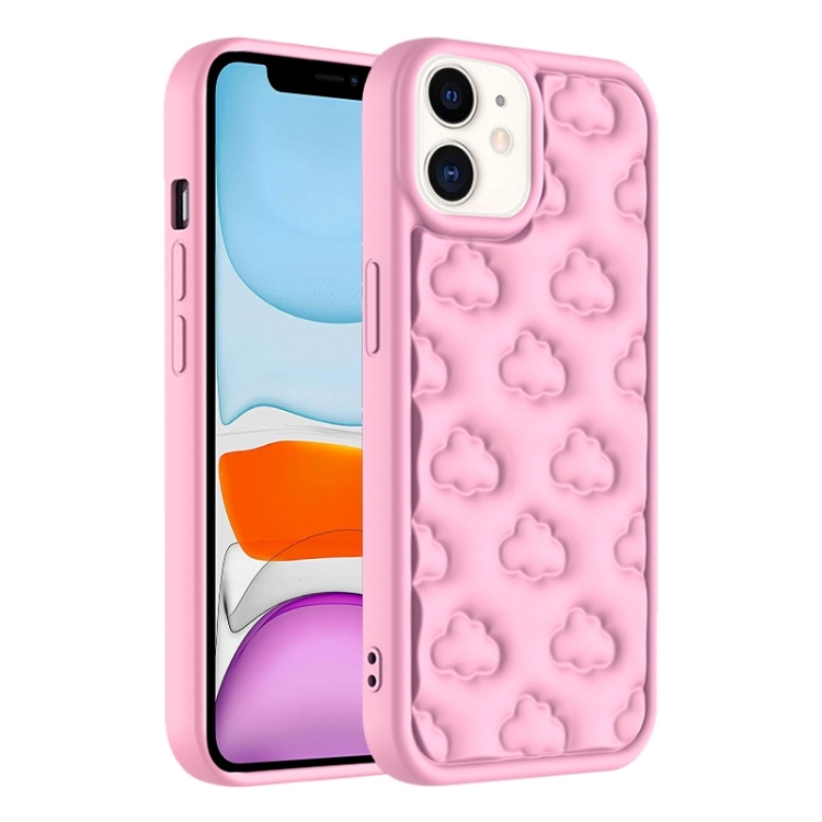 

For iPhone 11 3D Cloud Pattern TPU Phone Case(Pink)