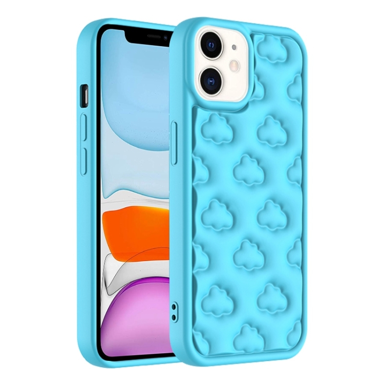 

For iPhone 11 3D Cloud Pattern TPU Phone Case(Blue)