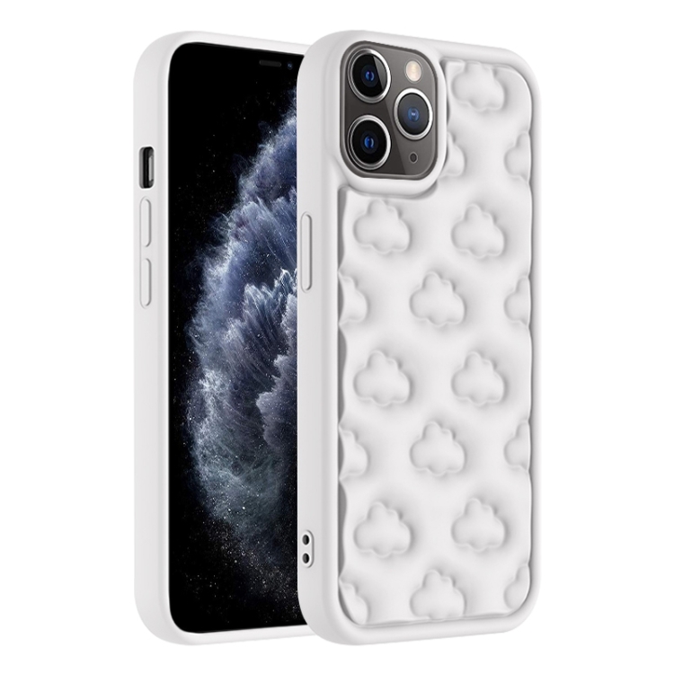 

For iPhone 11 Pro 3D Cloud Pattern TPU Phone Case(White)
