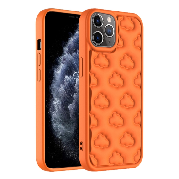 

For iPhone 11 Pro 3D Cloud Pattern TPU Phone Case(Orange)