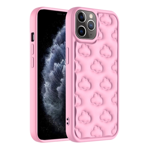 For iPhone 11 Pro 3D Cloud Pattern TPU Phone Case(Pink) pink makeup train case professional cosmetic trolley rolling salon barber trunk trolley durable makeup storage box