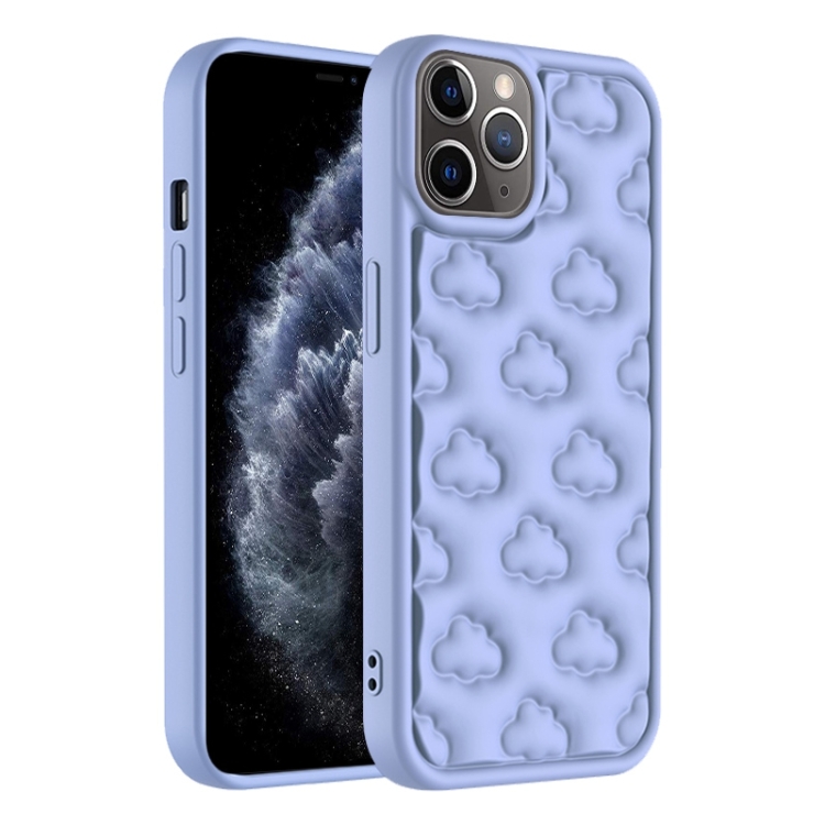

For iPhone 11 Pro 3D Cloud Pattern TPU Phone Case(Purple)