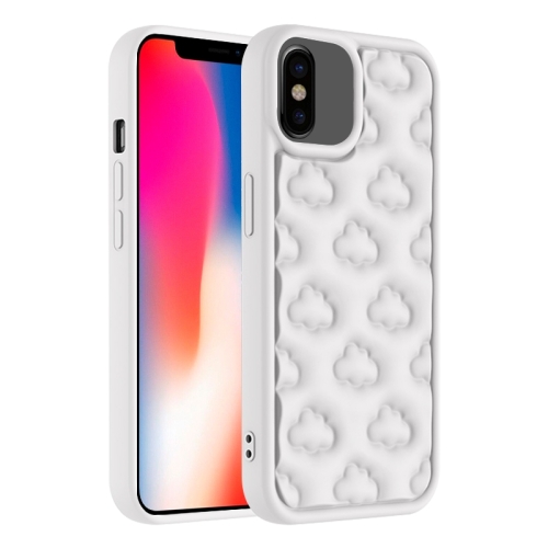 

For iPhone X / XS 3D Cloud Pattern TPU Phone Case(White)