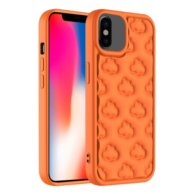 

For iPhone X / XS 3D Cloud Pattern TPU Phone Case(Orange)