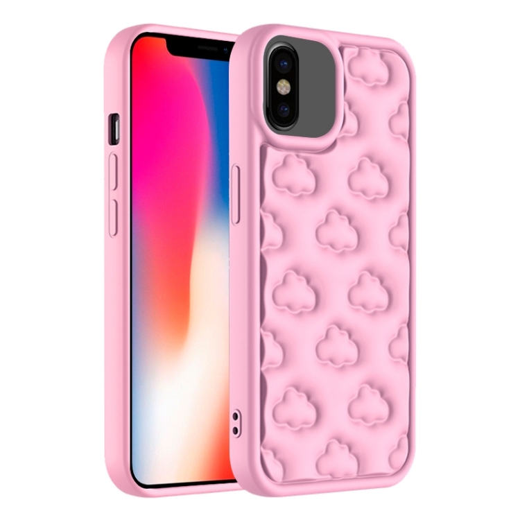 

For iPhone X / XS 3D Cloud Pattern TPU Phone Case(Pink)