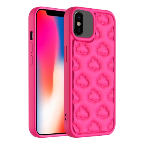 

For iPhone X / XS 3D Cloud Pattern TPU Phone Case(Rose Red)