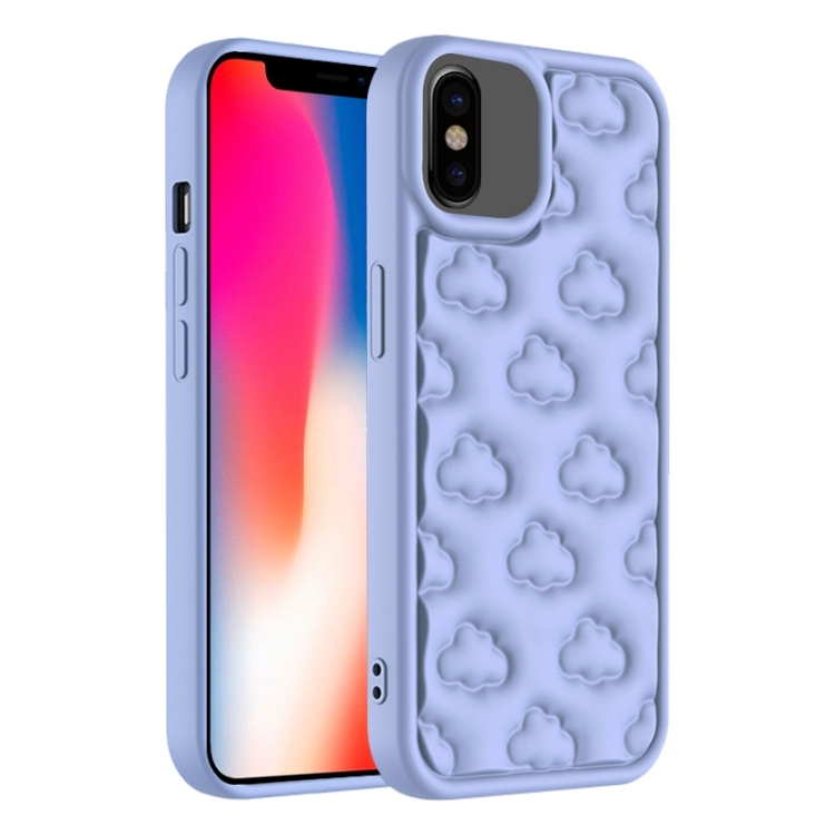 

For iPhone X / XS 3D Cloud Pattern TPU Phone Case(Purple)