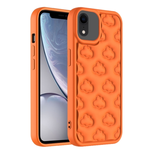 

For iPhone XR 3D Cloud Pattern TPU Phone Case(Orange)