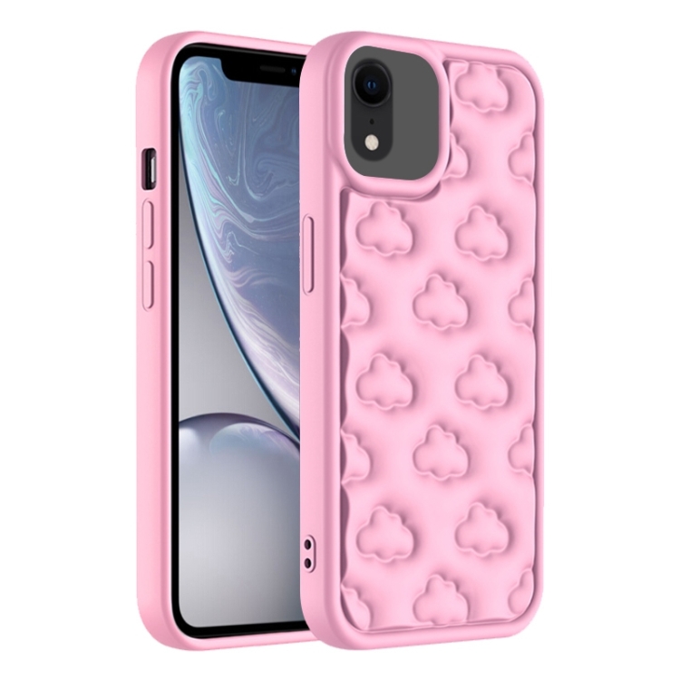 

For iPhone XR 3D Cloud Pattern TPU Phone Case(Pink)