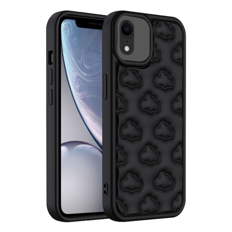 

For iPhone XR 3D Cloud Pattern TPU Phone Case(Black)