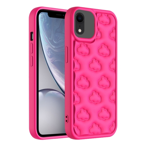 

For iPhone XR 3D Cloud Pattern TPU Phone Case(Rose Red)