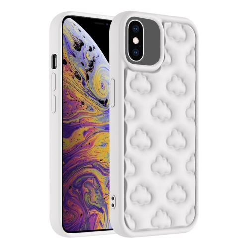 

For iPhone XS Max 3D Cloud Pattern TPU Phone Case(White)