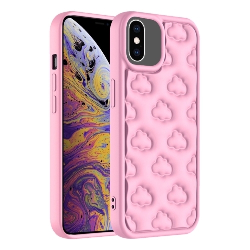 

For iPhone XS Max 3D Cloud Pattern TPU Phone Case(Pink)