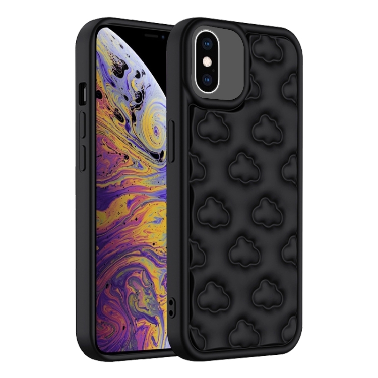 

For iPhone XS Max 3D Cloud Pattern TPU Phone Case(Black)