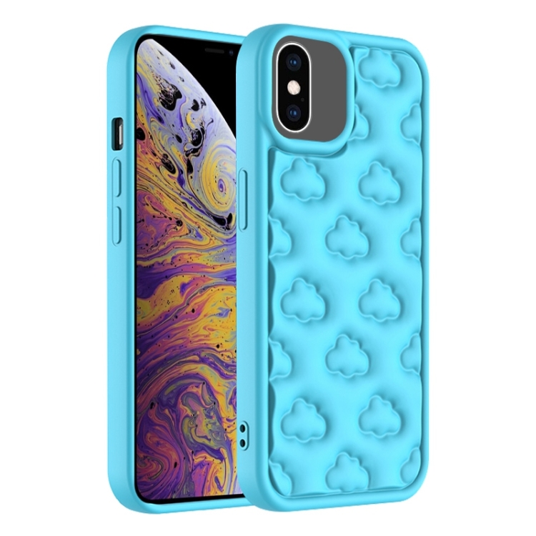 

For iPhone XS Max 3D Cloud Pattern TPU Phone Case(Blue)