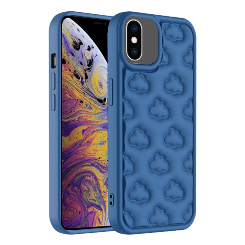 

For iPhone XS Max 3D Cloud Pattern TPU Phone Case(Dark Blue)