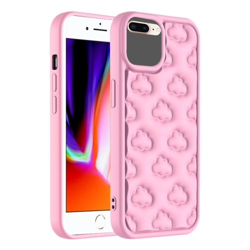 

For iPhone 8 Plus / 7 Plus 3D Cloud Pattern TPU Phone Case(Pink)