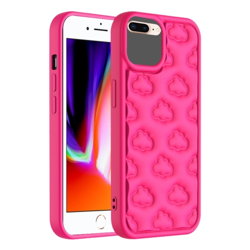 

For iPhone 8 Plus / 7 Plus 3D Cloud Pattern TPU Phone Case(Rose Red)