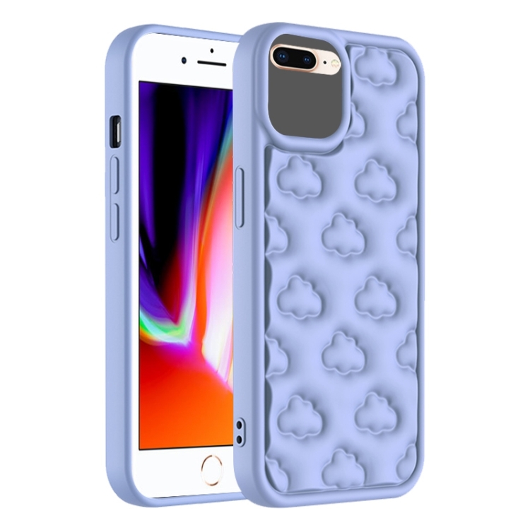

For iPhone 8 Plus / 7 Plus 3D Cloud Pattern TPU Phone Case(Purple)