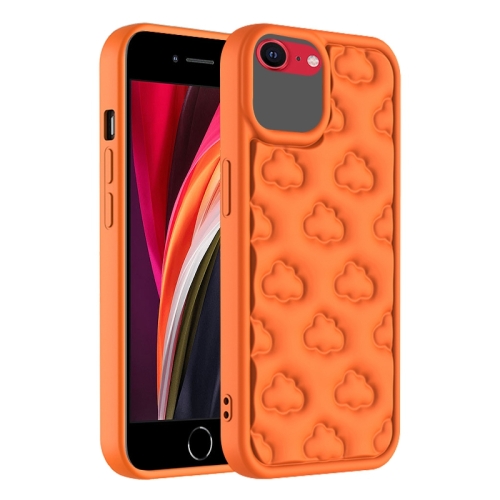 For iPhone SE 2022 / 2020 / 8 / 7 3D Cloud Pattern TPU Phone Case(Orange)