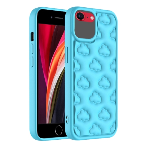 

For iPhone SE 2022 / 2020 / 8 / 7 3D Cloud Pattern TPU Phone Case(Blue)