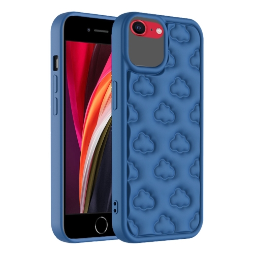 

For iPhone SE 2022 / 2020 / 8 / 7 3D Cloud Pattern TPU Phone Case(Dark Blue)