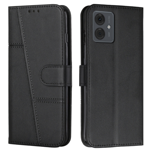 

For Motorola Moto G14 Stitching Calf Texture Buckle Leather Phone Case(Black)