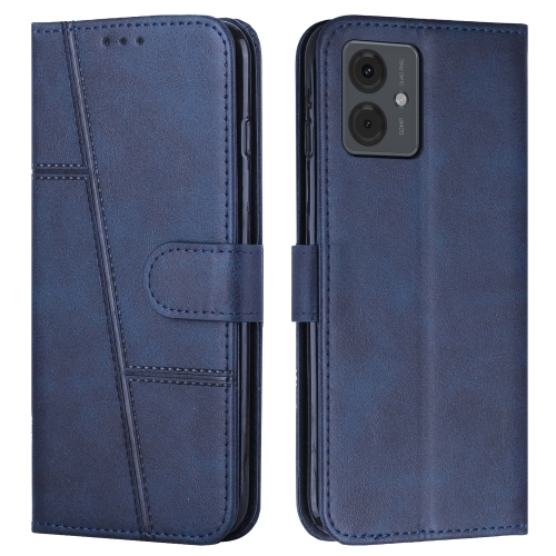 

For Motorola Moto G14 Stitching Calf Texture Buckle Leather Phone Case(Blue)
