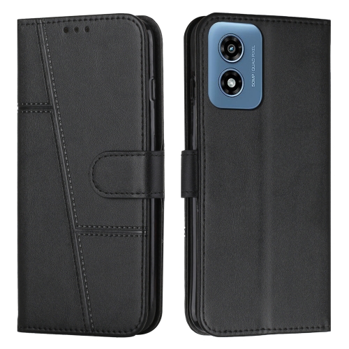 

For Motorola Moto G04/G24 Stitching Calf Texture Buckle Leather Phone Case(Black)