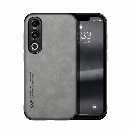 

For OnePlus Ace 3V Skin Feel Magnetic Leather Back Phone Case(Light Grey)