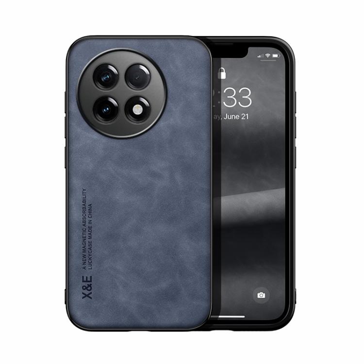 

For OnePlus Ace 5 Skin Feel Magnetic Leather Back Phone Case(Blue)