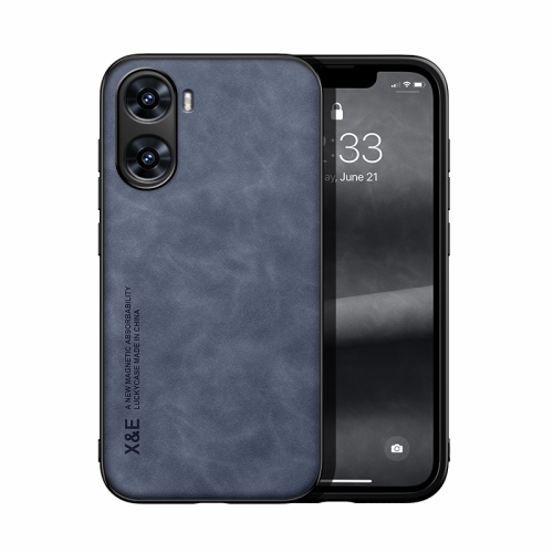 

For vivo V29e Skin Feel Magnetic Leather Back Phone Case(Blue)