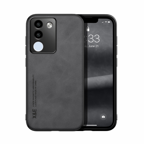 

For vivo V29e Global Skin Feel Magnetic Leather Back Phone Case(Dark Grey)