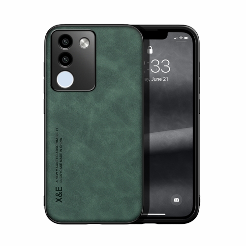 

For vivo V29e Global Skin Feel Magnetic Leather Back Phone Case(Green)