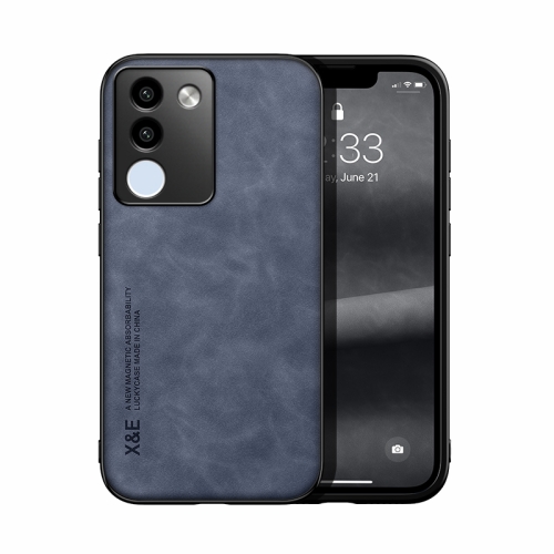 

For vivo V29e Global Skin Feel Magnetic Leather Back Phone Case(Blue)