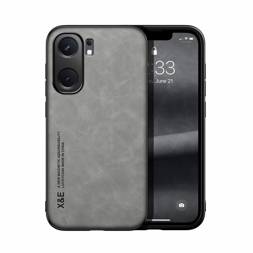 

For vivo iQOO Neo9 Skin Feel Magnetic Leather Back Phone Case(Light Grey)