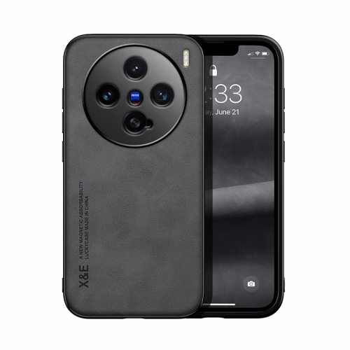 

For vivo X200 Pro mini Skin Feel Magnetic Leather Back Phone Case(Dark Grey)