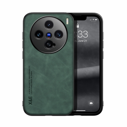 For vivo X200 Pro mini Skin Feel Magnetic Leather Back Phone Case(Green)