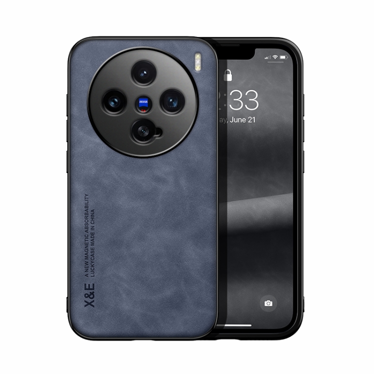 

For vivo X200 Pro mini Skin Feel Magnetic Leather Back Phone Case(Blue)