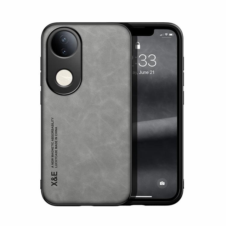 

For vivo S20 Skin Feel Magnetic Leather Back Phone Case(Light Grey)