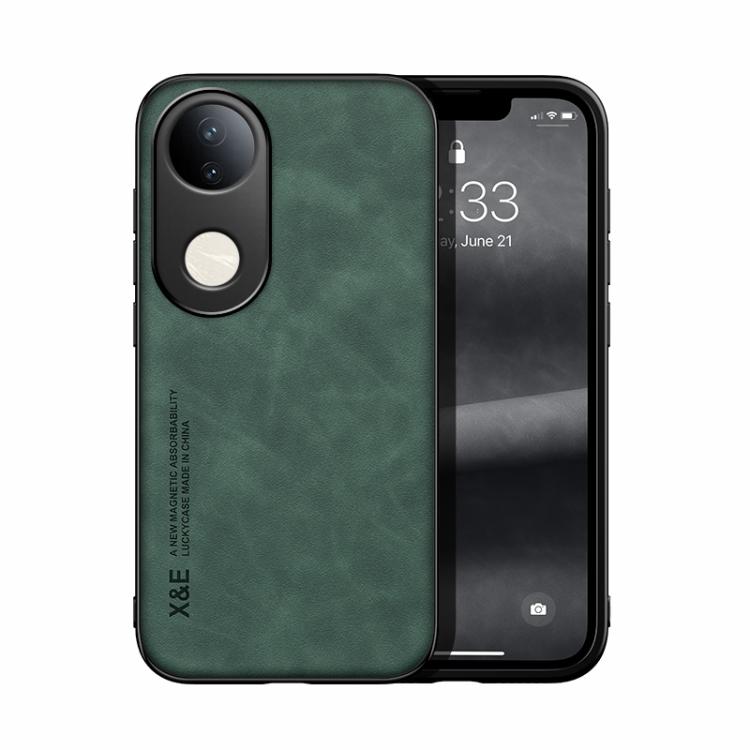 

For vivo S20 Skin Feel Magnetic Leather Back Phone Case(Green)