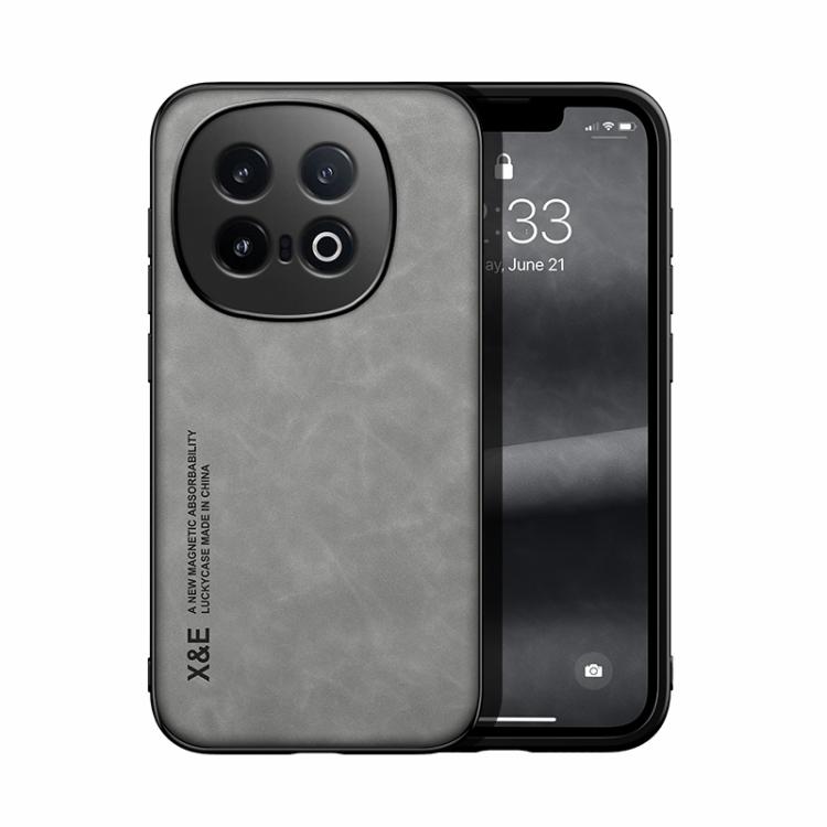 

For vivo iQOO 13 Skin Feel Magnetic Leather Back Phone Case(Light Grey)