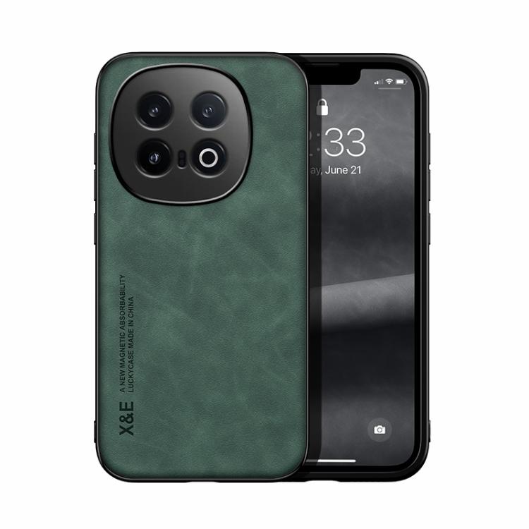 

For vivo iQOO 13 Skin Feel Magnetic Leather Back Phone Case(Green)