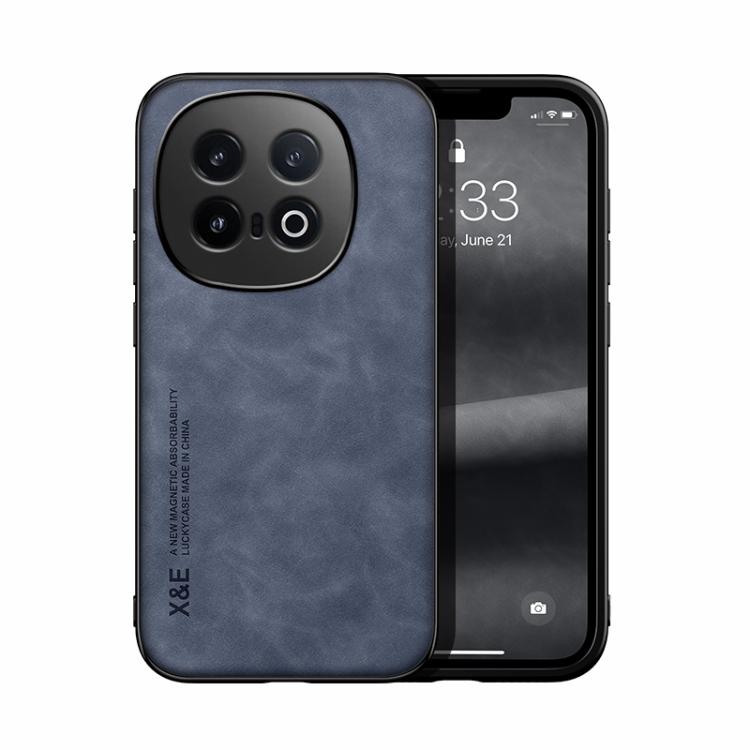 

For vivo iQOO 13 Skin Feel Magnetic Leather Back Phone Case(Blue)