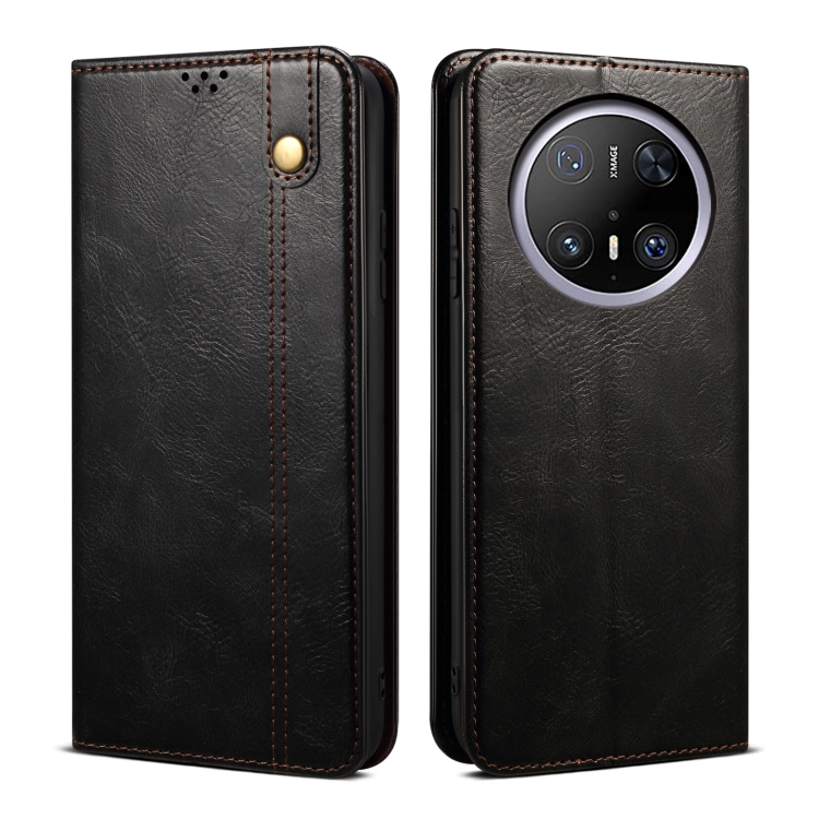 

For Huawei Mate 70 Pro 5G / 70 Pro+ 5G Oil Wax Crazy Horse Texture Leather Phone Case(Black)