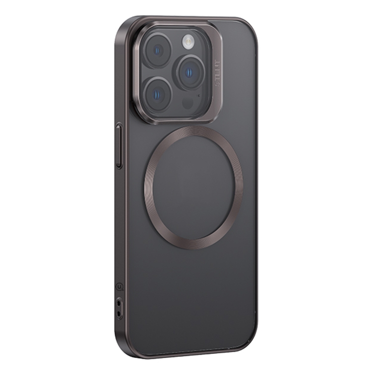

For iPhone 15 Pro USAMS Grid Shadow Series MagSafe Phone Case(Grey)