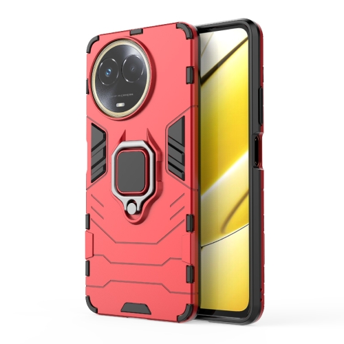 

For Realme 11 5G Global Shockproof PC + TPU Holder Phone Case(Red)