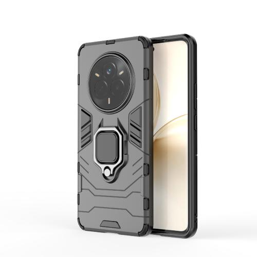 

For Realme 14 Pro 5G Global Shockproof PC + TPU Holder Phone Case(Black)